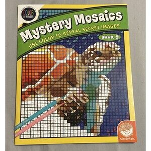 Mystery Mosaics # 9 Adult Color Book USA Left Brain Activity MindWare